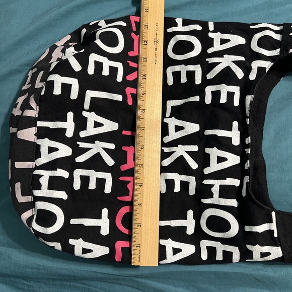 Lake Tahoe Unbranded Tote Snap Closure Crossbody Canvas Purse‎ Bag Black Pink - Picture 4 of 13